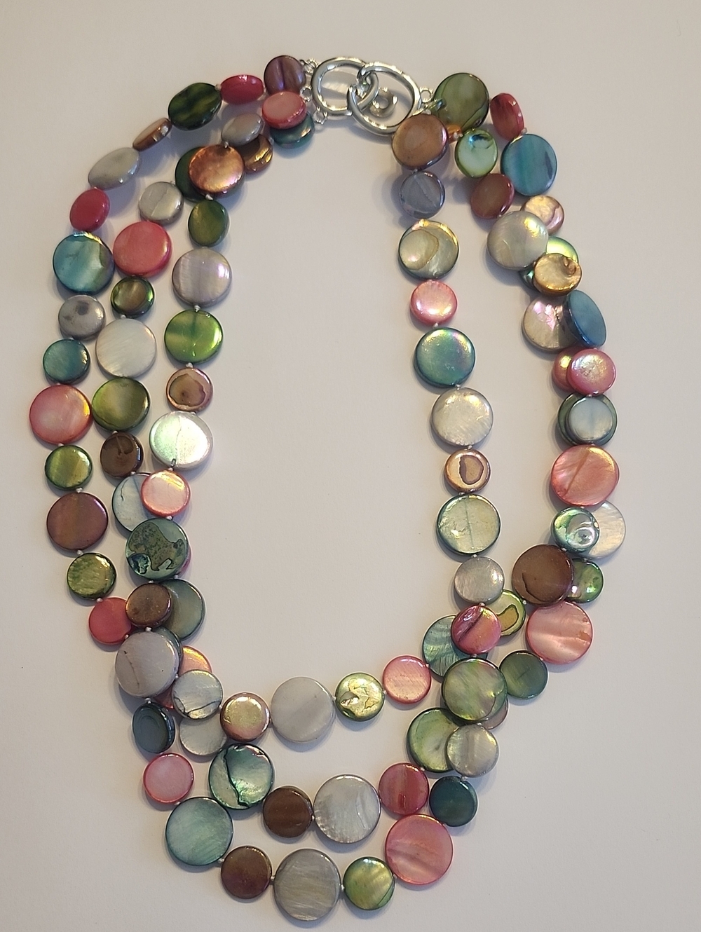 Sea Lily Multi-Color Mother-of-Pearl Disc Necklace